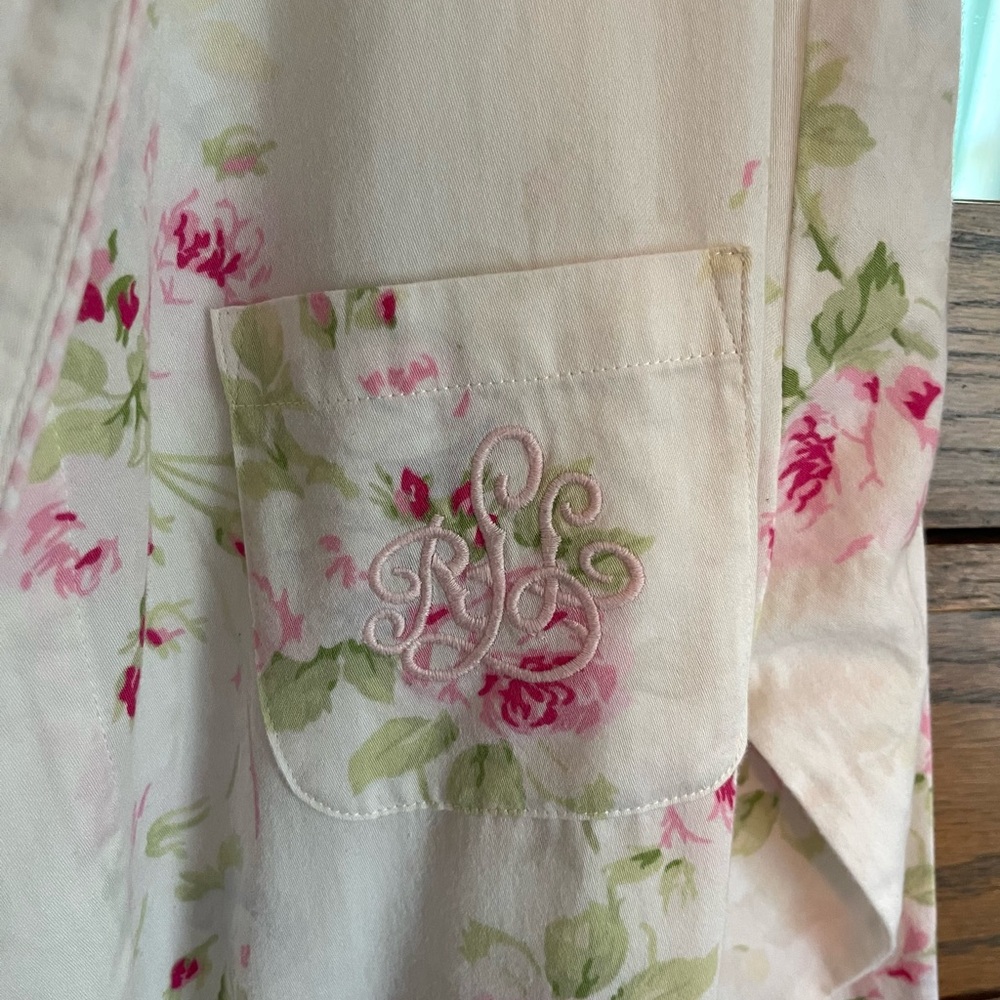 Lauren Ralph Lauren Long Pink Floral Robe - Picture 2 of 7